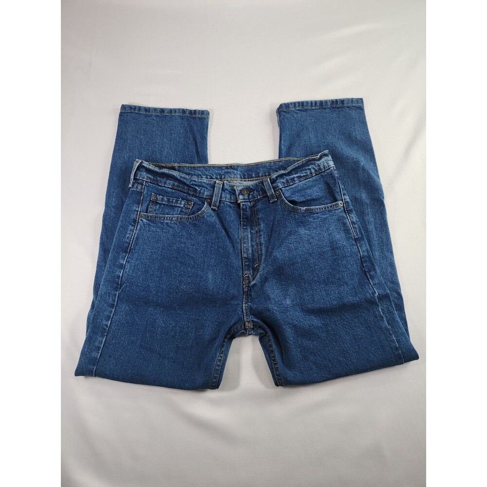 Levis 505 Jeans Mens 34x30 Medium Wash Blue Straight Leg 5 Pocket Denim Classic